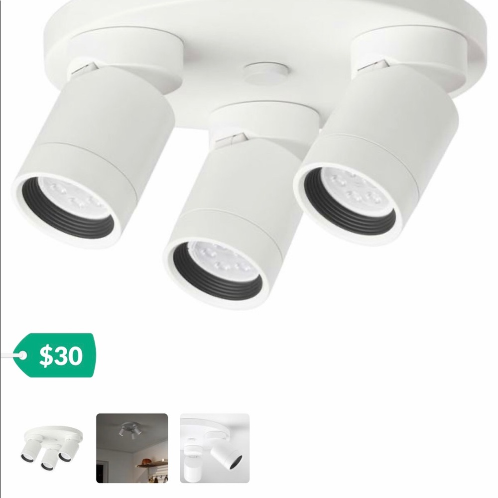 Ceiling light with 3 spotlights